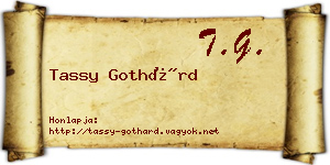 Tassy Gothárd névjegykártya